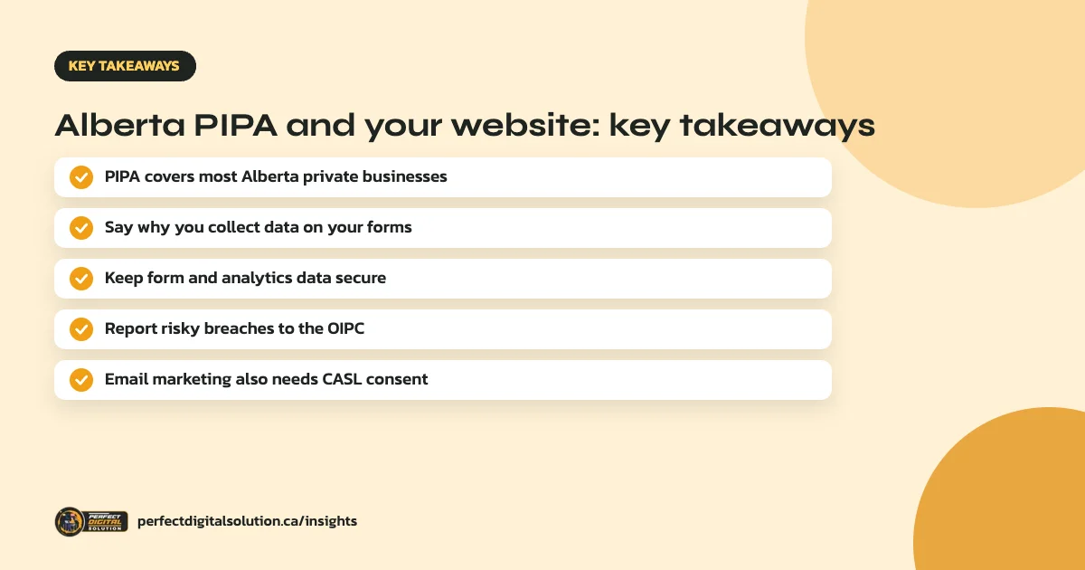 Alberta PIPA and your website key takeaways from this guide