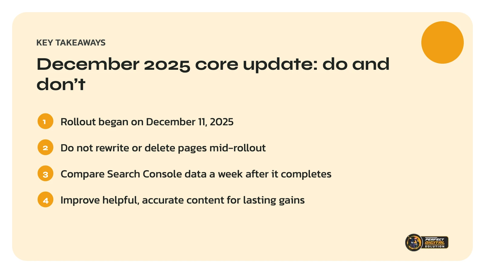 December 2025 core update key takeaways: what to do and avoid