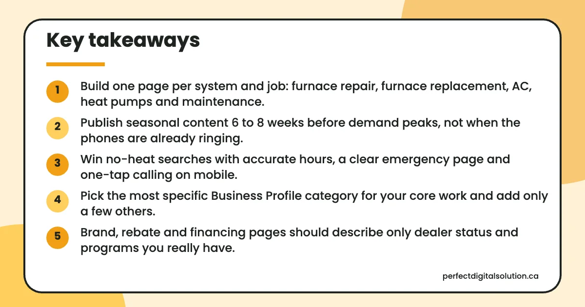 HVAC SEO Calgary key takeaways from this guide
