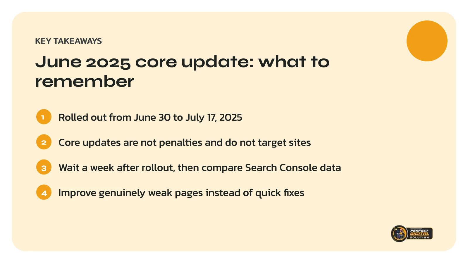 June 2025 core update key takeaways for small business websites