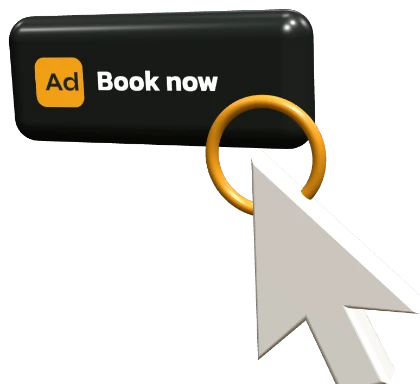 3D cursor clicking a Google Ads button