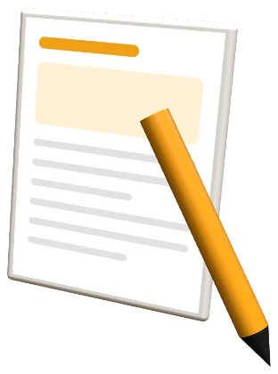 3D document and pen representing content marketing