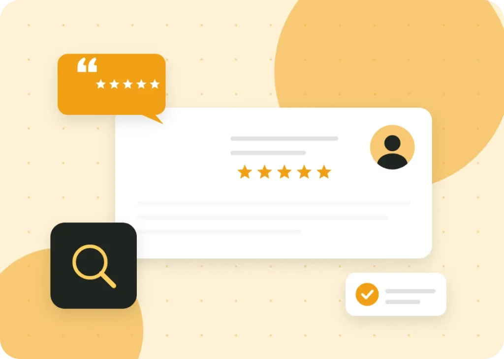 Client review illustration for SEO services