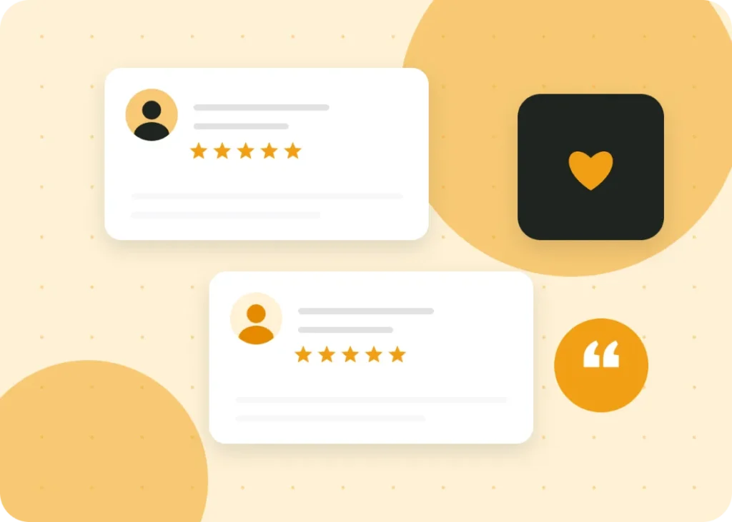 Client review illustration for social media marketing