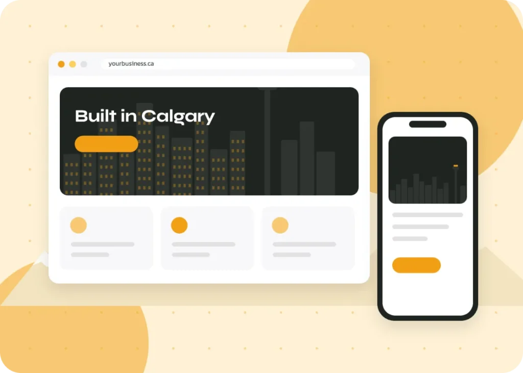 Web design in Calgary: a mobile-friendly business website on laptop and phone