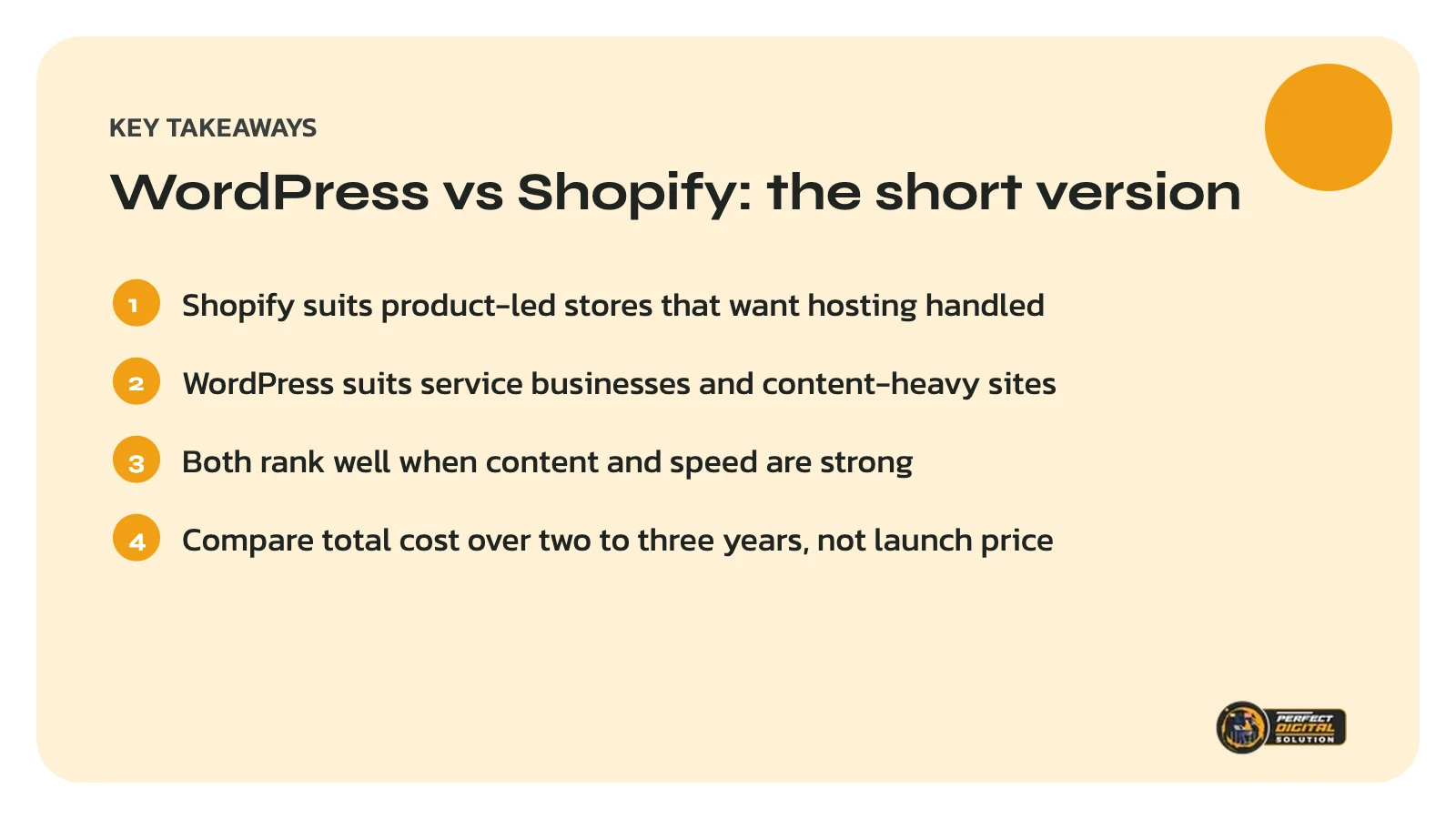 WordPress vs Shopify key takeaways for choosing a website platform